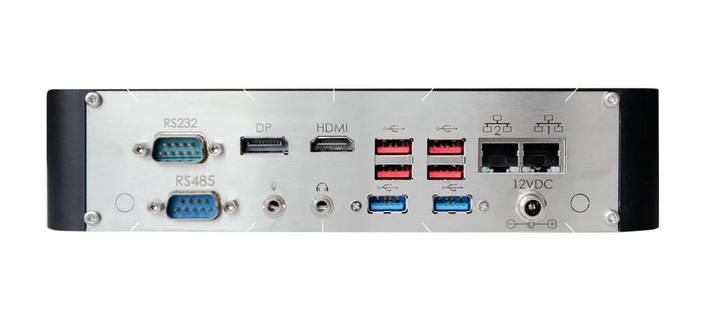 Industrie Box-PC mit beschrifteten Anschlüssen